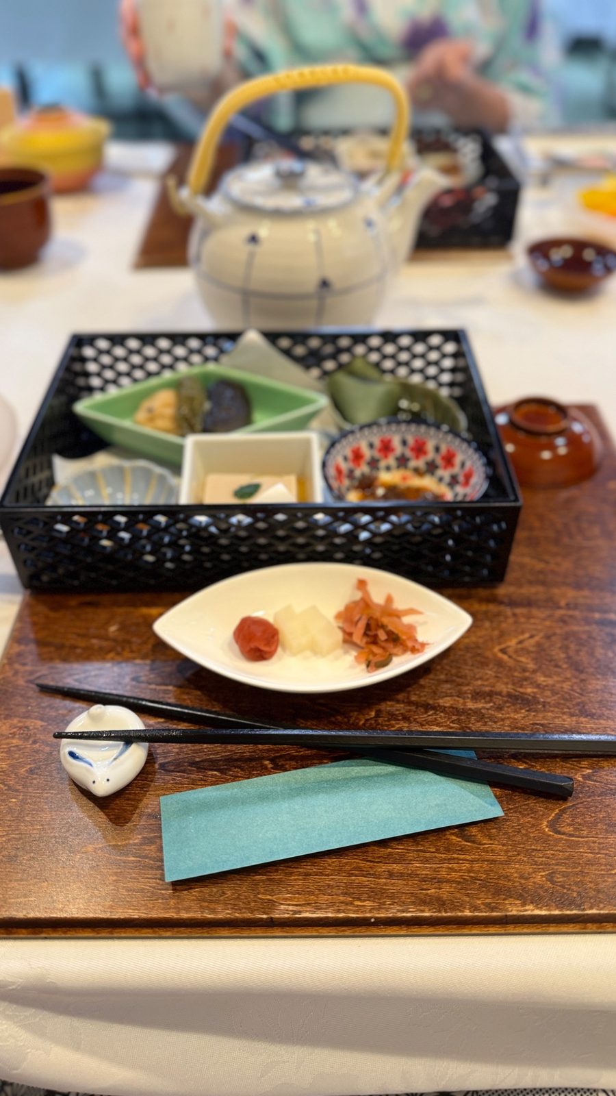 Café da manhã japonês no Oyado Koto no Yume